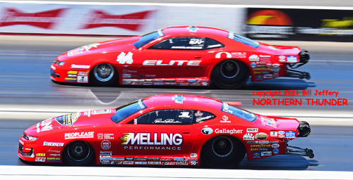 PRO - Erica Enders (near lane) vs Aaron Strong (far 
lane)